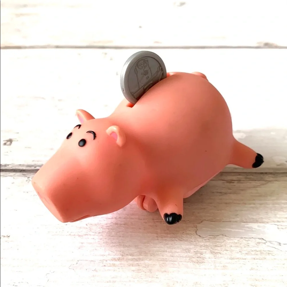 Disney Toy Story 1996 Coin Pink Pig Wind Up Toy Burger King Kids Meal 3.5in